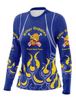 KG Blue-Yellow-Flame Women's Team Jersey Long Sleeve