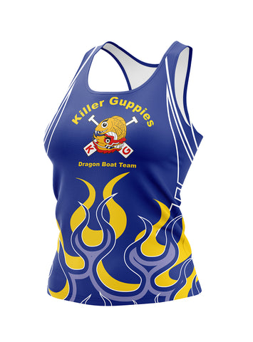 KG Blue-Yellow-Flame Women's Athletic Tank Top