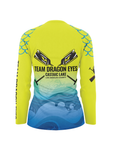 Team Dragon Eyes Women's Athletic Jersey Dragon Scales Shoulder Long Sleeve