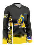 KG Black-Yellow Women's Athletic Jersey Long Sleeve