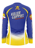 KG Blue-Yellow Women's Athletic Jersey Long Sleeve