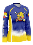 KG Blue-Yellow Women's Athletic Jersey Long Sleeve