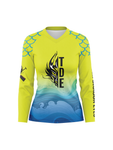Team Dragon Eyes Women's Athletic Jersey Dragon Scales Shoulder Long Sleeve