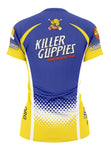 KG Blue-Yellow Women's Athletic Jersey Short Sleeve