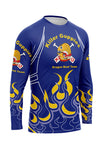 KG Blue-Yellow-Flame Men's Athletic Jersey Long Sleeve
